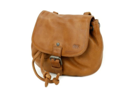 Bear design schoudertasje met trekkoord bouline cognac