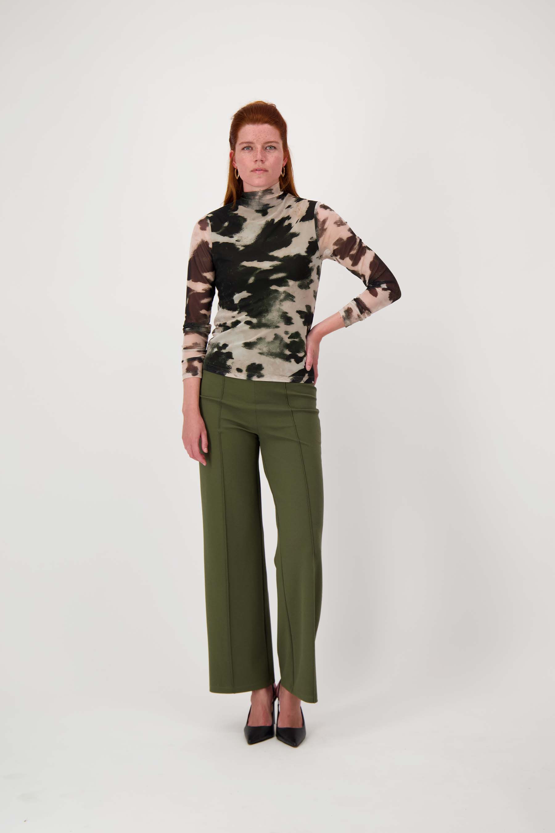 zusss mesh top met vlekkenprint