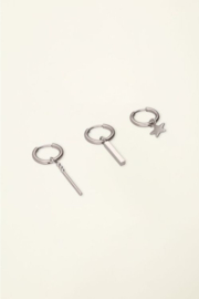 my jewellery oorbellen set | set van 3 oorringen met ster zilver