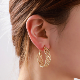 Go Dutch Label oorbellen entangled hoop - 14k