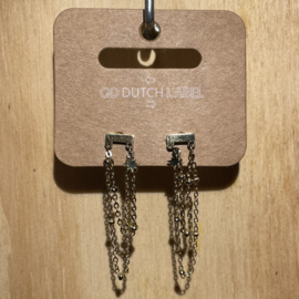 Go Dutch Label oorbellen | hanger met schakels goud.