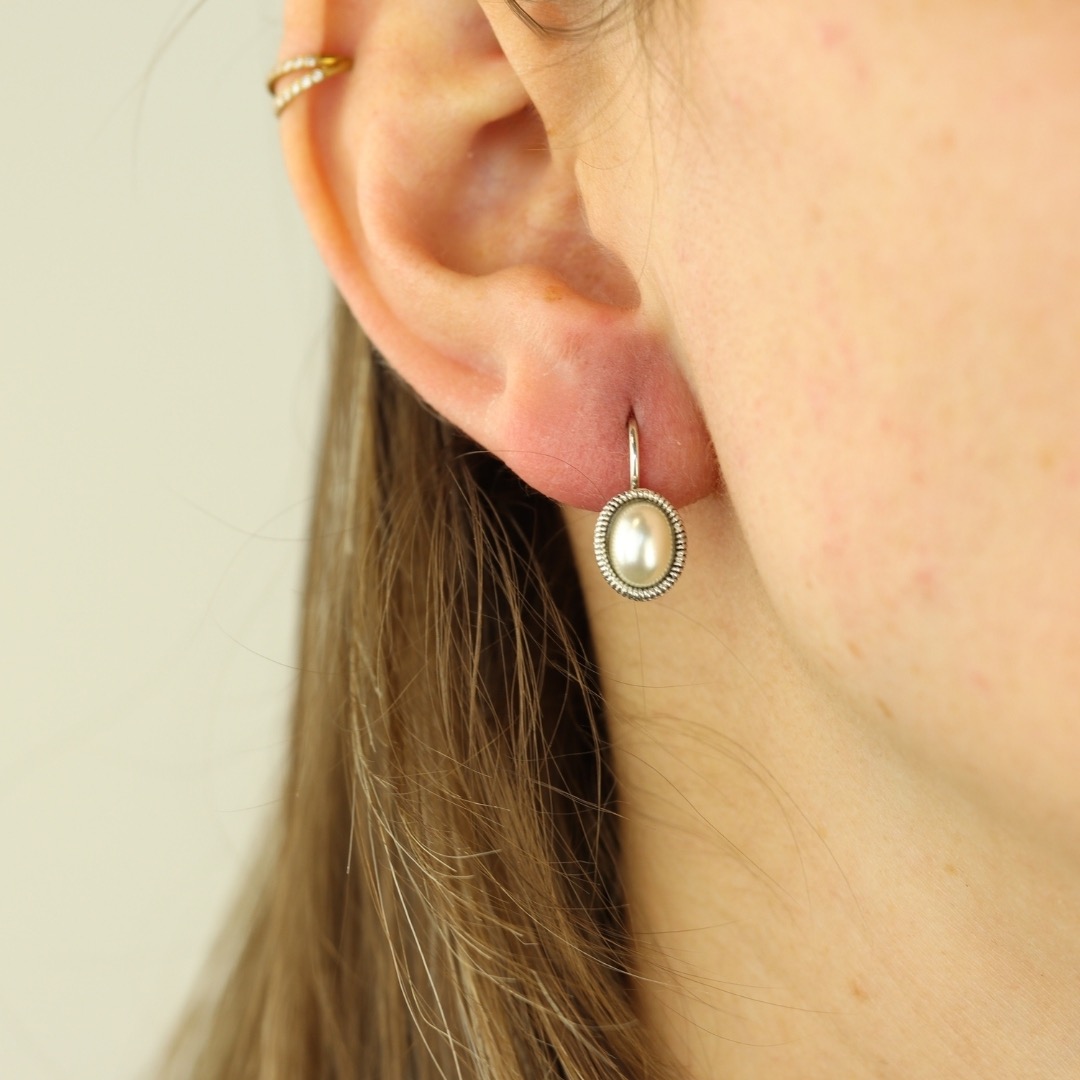Camps & Camps oorbellen Pearl White