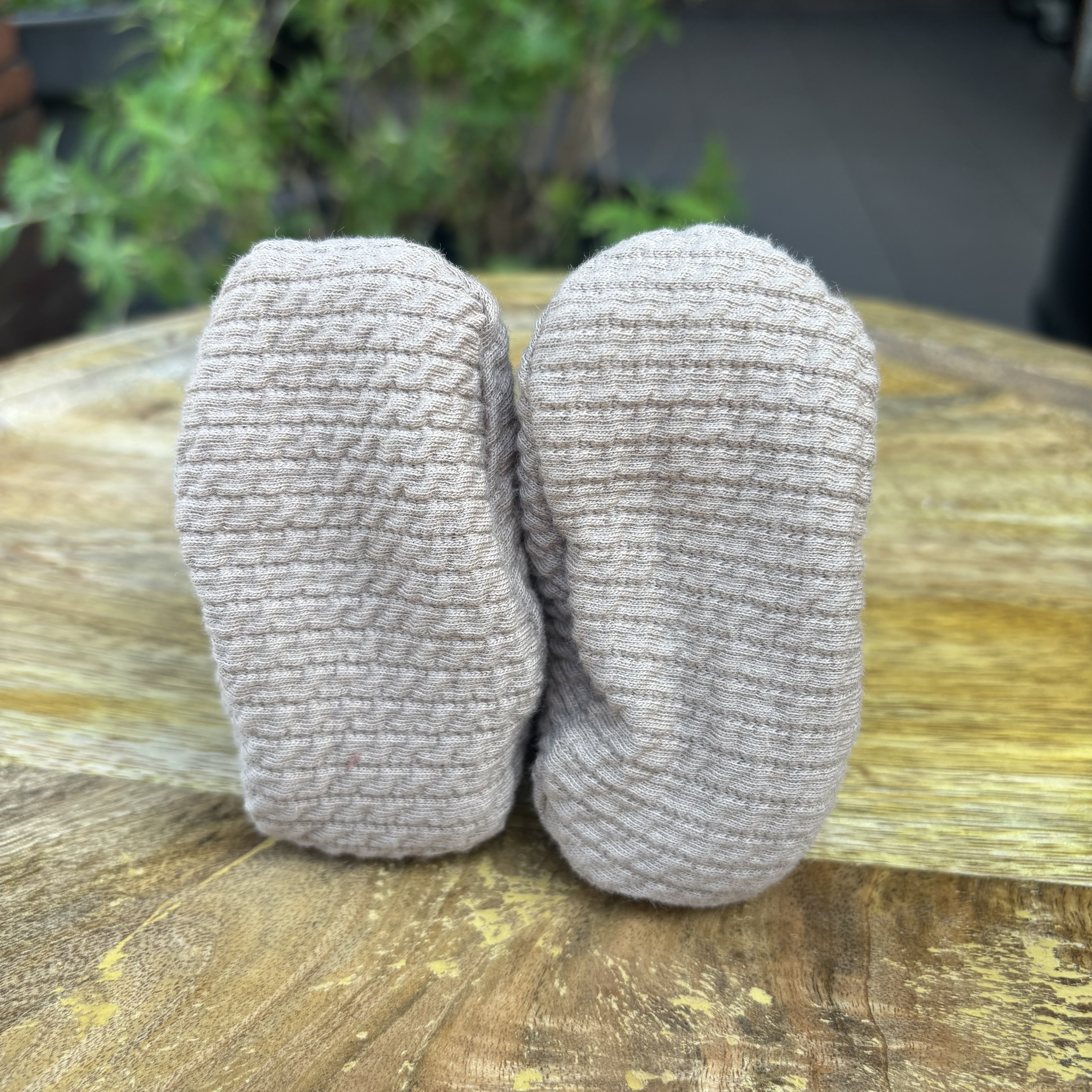 Petite Jenni mousseline slofjes taupe