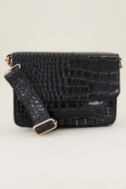 My Jewellery tas | zwarte schoudertas croco print