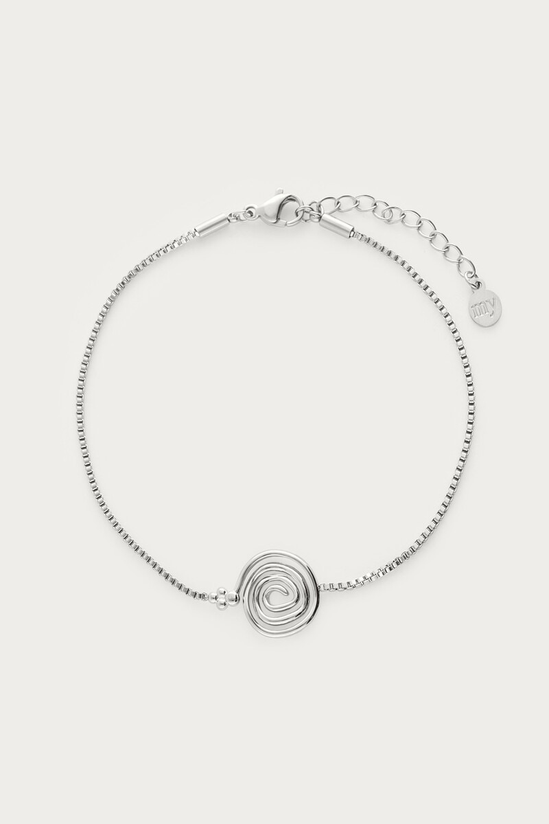 My jewellery Nomads armband met minimalistische swirl zilver