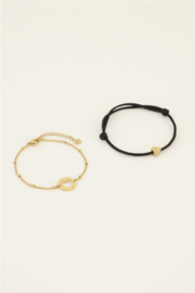 my jewellery armbanden set | moeder & mini zwart goud *