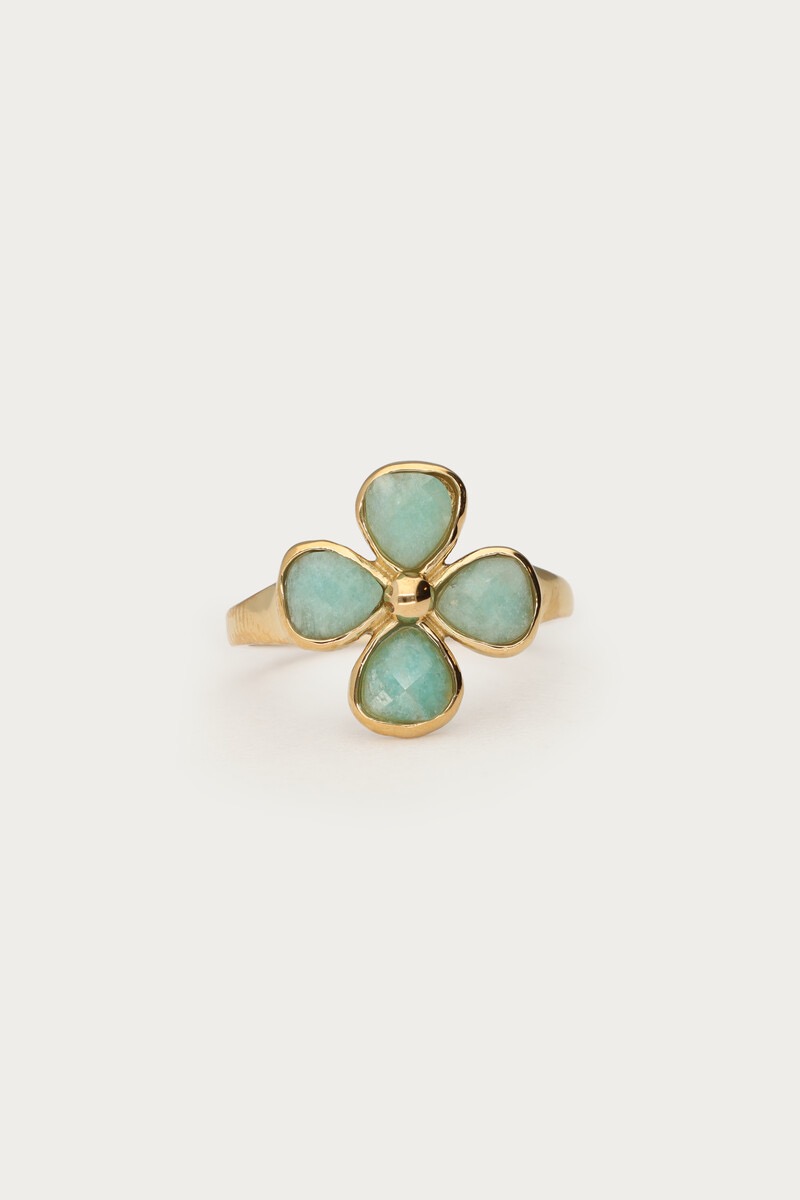 My Jewellery Botanical ring met lichtblauwe klave