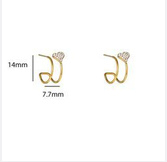 Go Dutch Label oorbellen Double Heart Stud goud