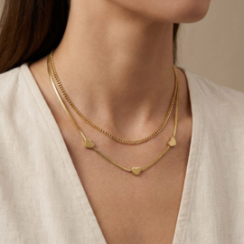 Camps & Camps ketting Tripple Heart goud