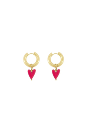 Zusss mooimakers oorbellen met hartje roze rood