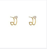 Go Dutch Label oorbellen Double Heart Stud goud