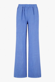 zusss linnen broek recht model lavendelblauw