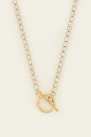 My Jewellery ketting | ketting met strass stenen & slotje goud*