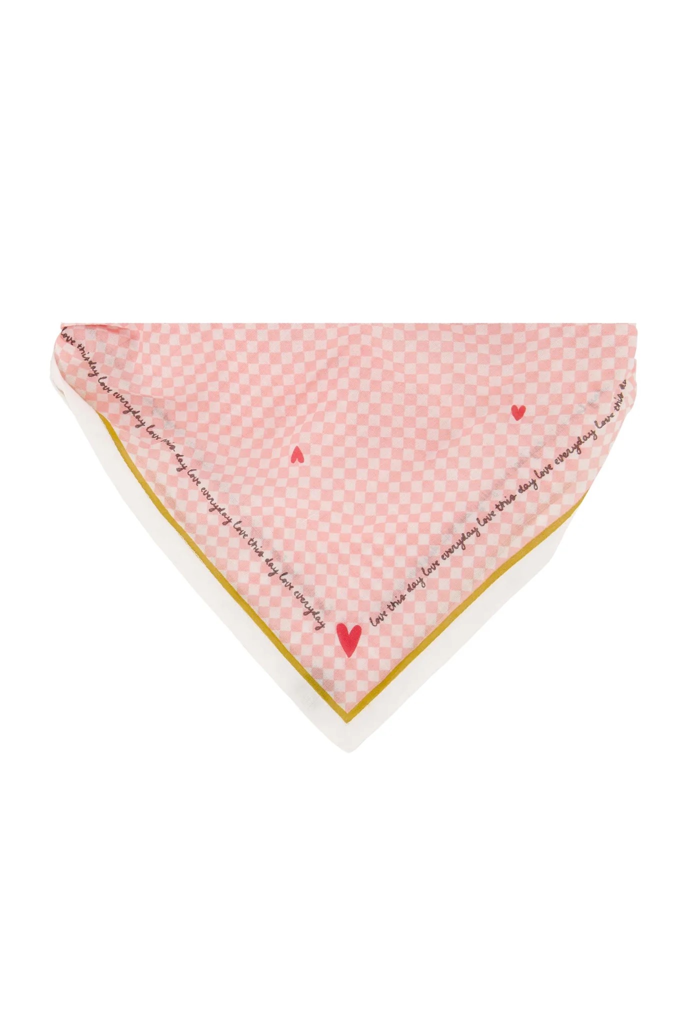 zusss bandana love ruit roze/wit