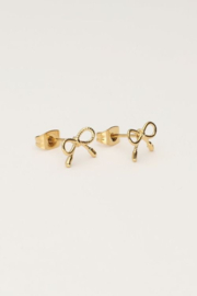 My Jewellery oorbellen | minimalistische strikjes studs goud
