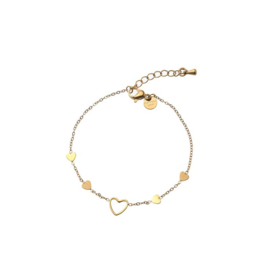Go Dutch Label armband hartjes Bracelet goud