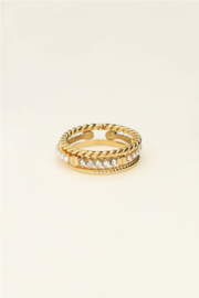my jewellery ring set | set van 3 ringen met twist goud mt 17