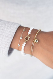 my jewellery armband | armband met chain en hartje goud*