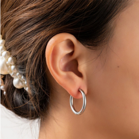 Go Dutch Label oorbellen | hoop 2 x 16mm zilver