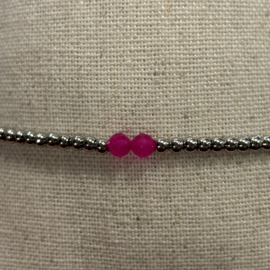 My jewellery stretch armband met kralen zilver