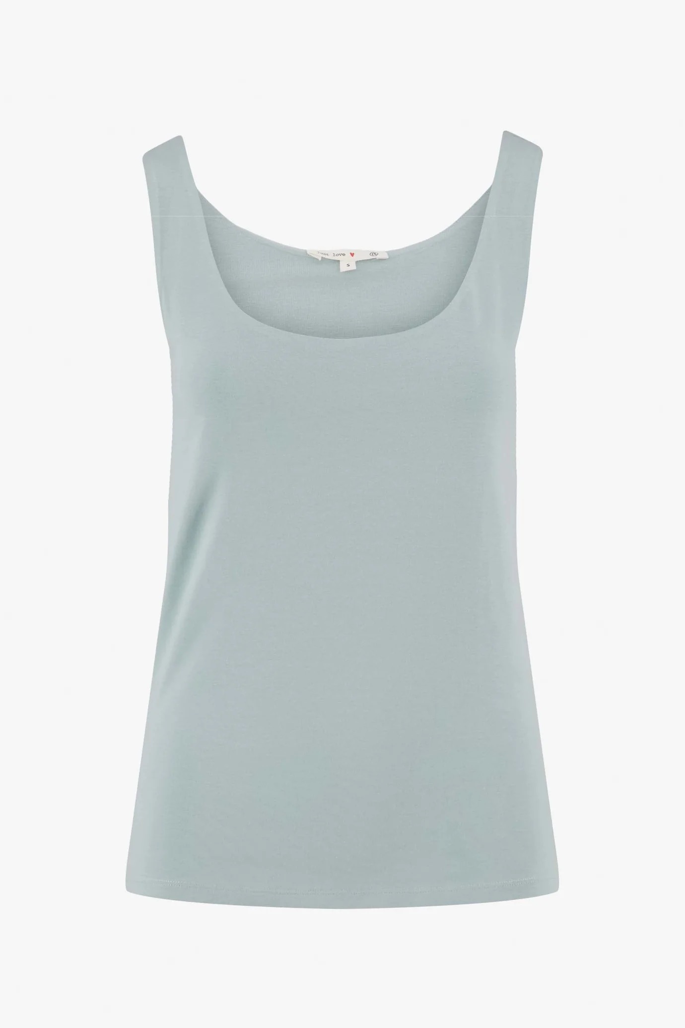 zusss singlet van polyamide stof vergrijsd blauw