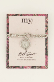 My Jewellery armband | Bold Spirit schakelarmband met munt zilver
