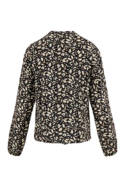 zusss blouse blaadjes print zwart