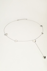 My Jewellery ketting lang met hartjes zilver