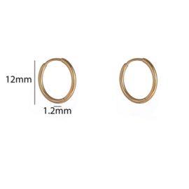 Go Dutch Label oorbellen small hoop 1,6mmx10mm goud