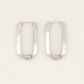 my jewellery oorbellen | shapes rechthoekige oorhanger zilver