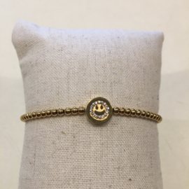 My jewellery armband | stretch smiley goud