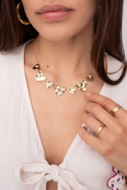My jewellery statement ketting met platte hartjes goud