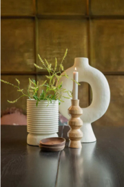 zusss polystone pot met ribbels | off white