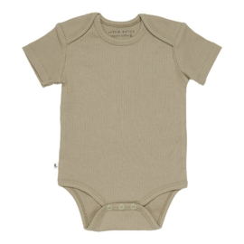 Little Dutch romper korte mouw | rib Olive