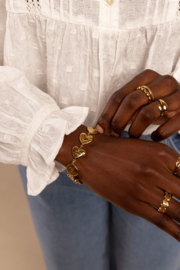 My jewellery armband chunky hartjes goud