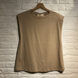 Effeny | Mouwloos shirt camel