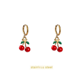 Go Dutch Label oorbellen Cherry Hoop - 14K