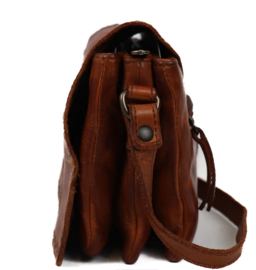 bear design Schoudertasje met studs 'Carlijn' cognac