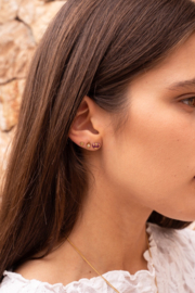 My jewellery oorbellen studs platte roos goud