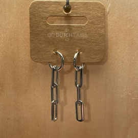 Go Dutch Label oorbellen | hangers schakel zilver.