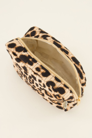 My jewellery Beige toilettas met luipaard print