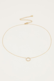 my jewellery ketting | Stras open rondje met steentjes goud