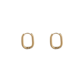 Go Dutch Label oorbellen | oval hoop 2,5 x 18 mm goud