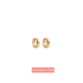 Go Dutch Label oorbellen Straight Sided Hoop - 14K - 11mm