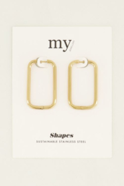 My Jewellery oorbellen | rechthoekige oorhangers groot goud