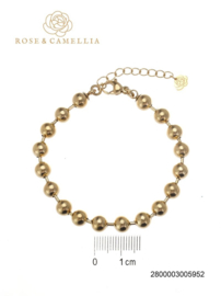 rose en camellia armband bolletjes groot