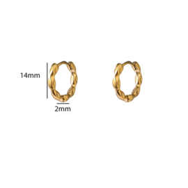 Go Dutch Label oorbellen Hammered Hoop goud