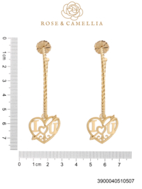 rose en camellia oorbellen hoops gedraaid hart