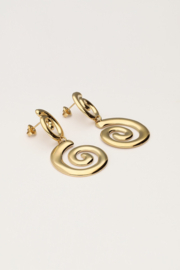 My Jewellery oorbellen iconic met dubbele hartjes goud