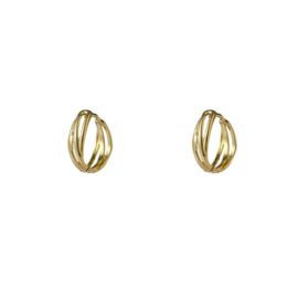Go Dutch Label oorbellen3 hammered rings hoop goud